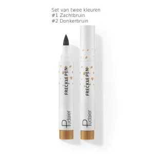 Duurzame-Sproetjespen Set van twee kleuren #1 Zachtbruin #2 Donkerbruin of een kleur -Natuurlijke Uitstraling-Waterproof en Langhoudend-5 ml- Veilig en Gezond