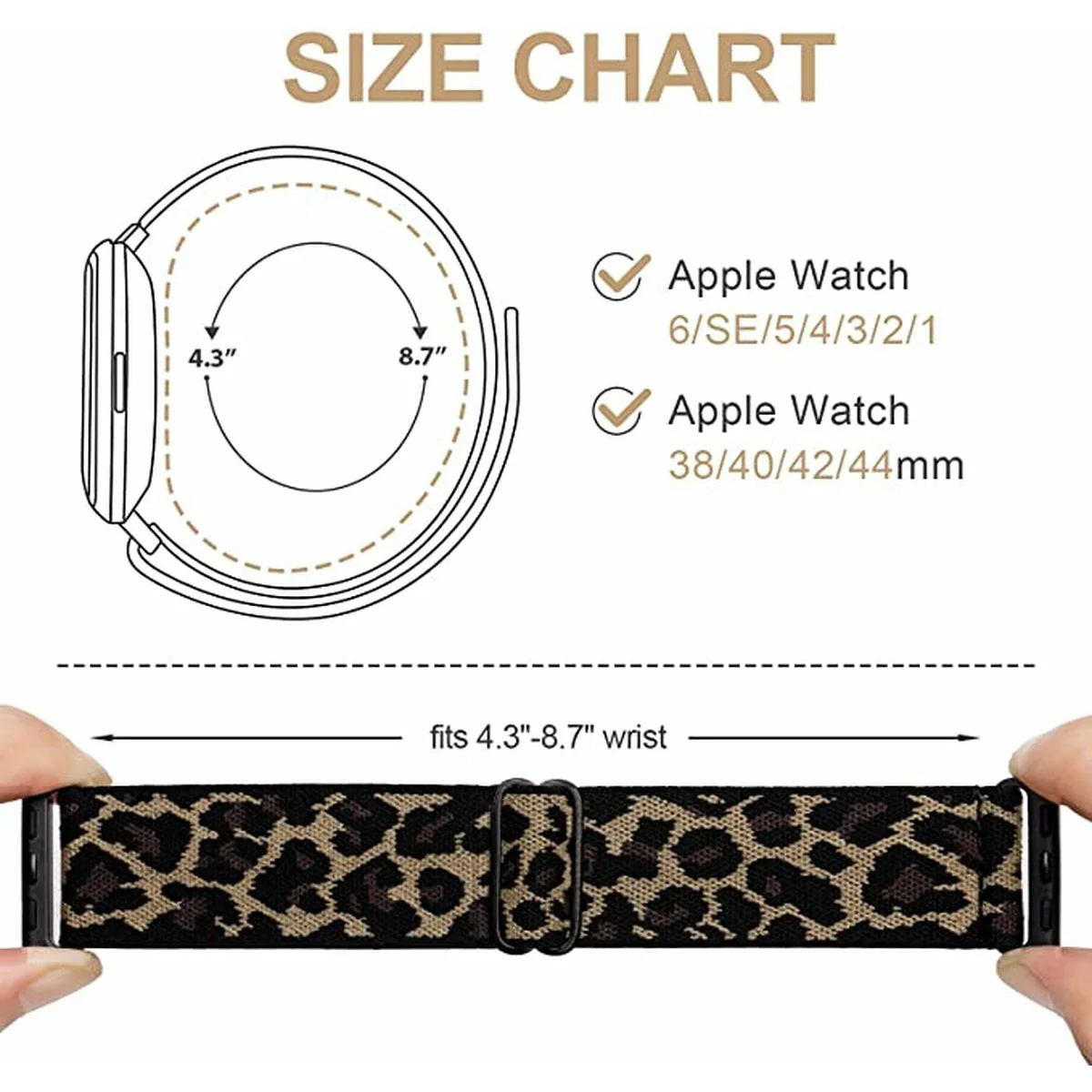 2 Stuks | Elastische Horlogebanden | Gevlochten Nylon Sportbanden | Verstelbaar | Compatibel met Apple Watch 42 mm - 44 mm - Series 7/6/5/4/3/2/1/SE - Afbeelding 3
