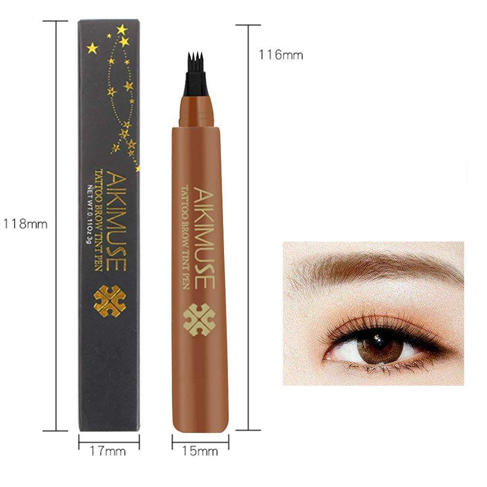 AIKIMUSE - Waterdicht Microblading Wenkbrauwpotlood - Tattoo Brow Pen - Natuurlijke Look - 24 Uur Langhoudend - Afbeelding 5