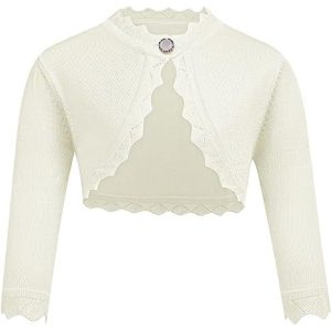 Gebreid Meisjesvest - Maat: 130 (6-7 jaar) - Klassiek Ontwerp - Knoopsluiting - Ronde Hals - Lange Mouwen - Kort Lichaam - Gemaakt Van Katoen En Polyester - Verkrijgbaar In Beige En Fuchsia - Geschikt Voor 6-7 Jaar
