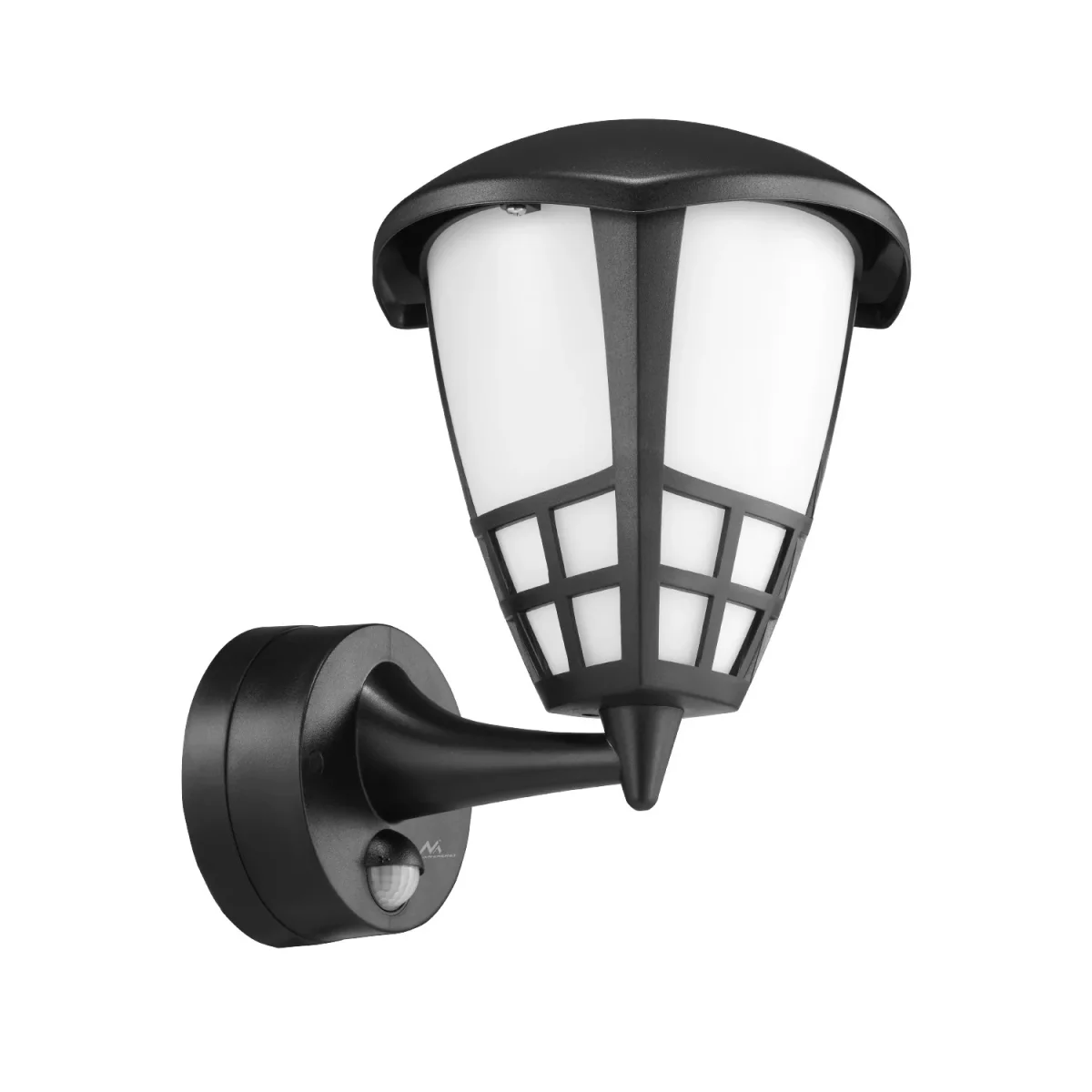 Wandlamp 1xE27 met sensor Maclean, infrarood sensor, max. belasting 60W, IP65, zwart, MCE518 B + LED gloeilamp E27, 8W 230V Maclean Energy MCE268 WW warm wit 3000K 1055lm retro edison decoratief