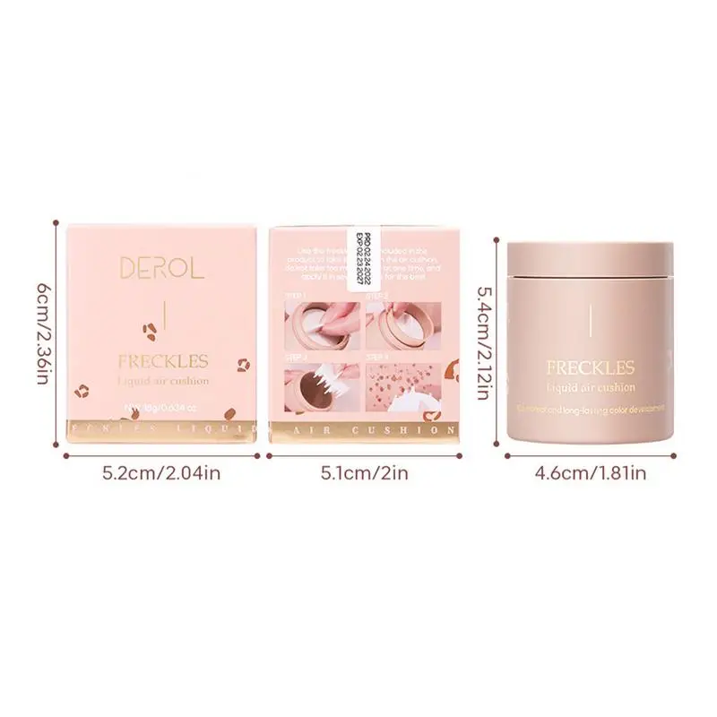 Langdurige Nep Sproeten Make-Up Kit - Natuurlijke Uitstraling, Waterproof, Licht Luchtkussen - Eenvoudig Aan Te Brengen Sproetenmaker Tool voor een Speelse Look - Afbeelding 7
