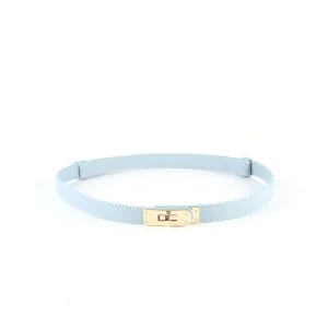 100% leren riem Claire licht blauw