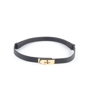 100% leren riem Claire Donker Blauw